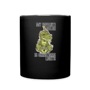 Meine Lieblingsfarbe Ist Weihnachtslichter - Tasse einfarbig - Schwarz - Vorne