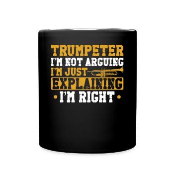 Trumpet Player Vintage Trumpeter - Tasse einfarbig - Schwarz - Vorne