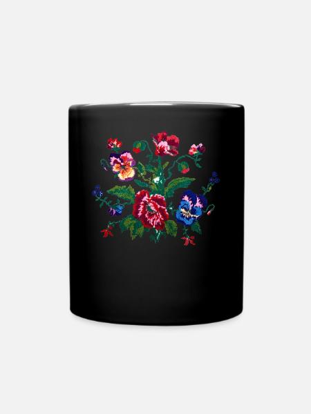 Ukrainische Nationale Kleidung Ukrainische - Tasse einfarbig - Schwarz