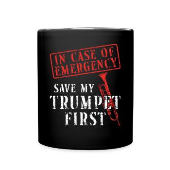 Trompettiste Vintage en cas de - Mug uni - noir - Devant