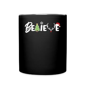 Croyez aux arbres de Noël flocon de neige - Mug uni - noir - Devant