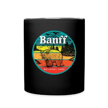 Banff Grizzly Bear National Park Alberta Camping Moun - Full Colour Mug - black - Front