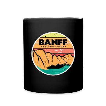 Canada Alberta Mountains National Park Banff Campin - Full Colour Mug - black - Front