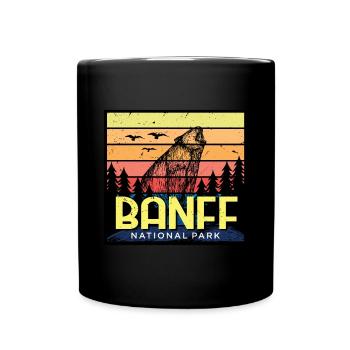 Canada Alberta National Park Banff Grizzly Bear Cam - Full Colour Mug - black - Front