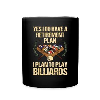 Snooker Pool Billard - Tasse einfarbig - Schwarz - Vorne