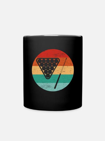 Snooker Pool Billiards - Full Colour Mug - black
