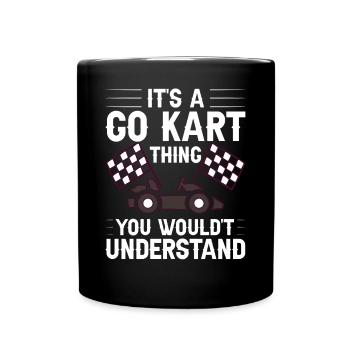 Go Kart Racing Indoor Karting Kartsport Kartbahn - Tasse einfarbig - Schwarz - Vorne