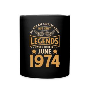 Anniversaire Les légendes sont nées en juin 1974 - Mug uni - noir - Devant