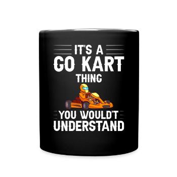 Go Kart Racing Indoor Karting Kartsport Kartbahn - Tasse einfarbig - Schwarz - Vorne