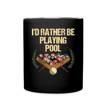 Snooker Pool Billard - Tasse einfarbig - Schwarz - Vorne