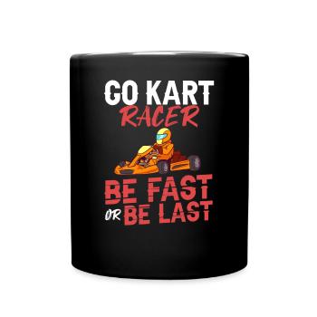 Go Kart Racing Indoor Karting Kartsport Kartbahn - Tasse einfarbig - Schwarz - Vorne