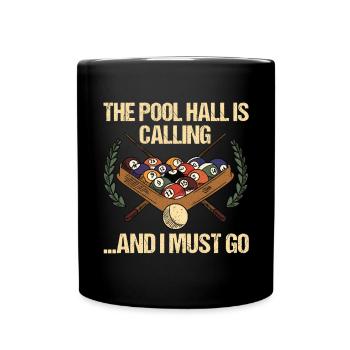Snooker Pool Billard - Tasse einfarbig - Schwarz - Vorne