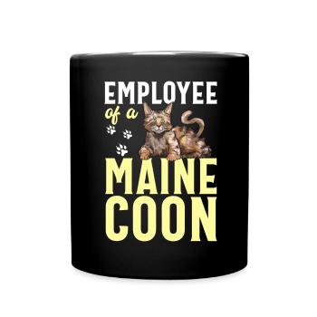 Maine Coon Katze - Tasse einfarbig - Schwarz - Vorne