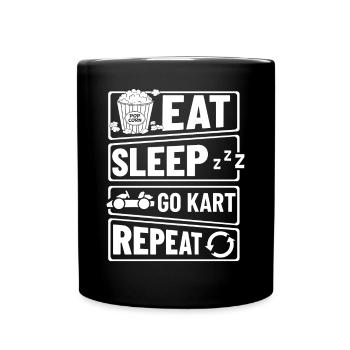 Go Kart Racing Indoor Karting Kartsport Kartbahn - Tasse einfarbig - Schwarz - Vorne