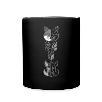 Fox Deer Wild Boar Forest Animal Design - Mug uni - noir - Devant