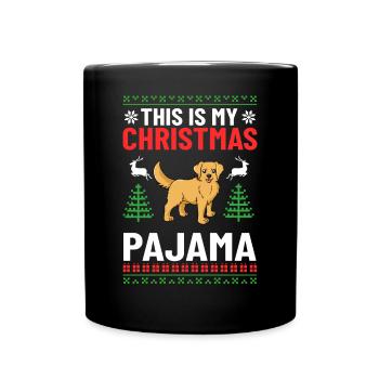 Golden Retriever Hund Welpen Besitzer Weihnachten - Tasse einfarbig - Schwarz - Vorne