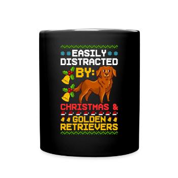 Golden Retriever Hund Welpen Besitzer Weihnachten - Tasse einfarbig - Schwarz - Vorne