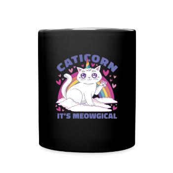 Unicorn - Caticorn it's meowgical - Full Colour Mug - black - Front
