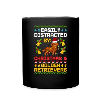 Golden Retriever Hund Welpen Besitzer Weihnachten - Tasse einfarbig - Schwarz - Vorne