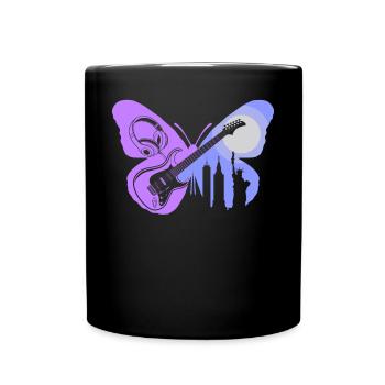 Downtown Girl Aesthetic Butterfly Coquette - Full Colour Mug - black - Front