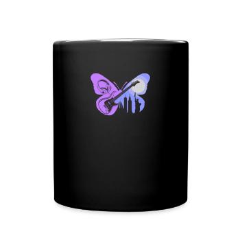 Downtown Girl Aesthetic Minimalist Butterfly - Full Colour Mug - black - Front