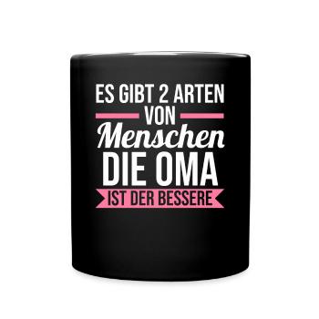 Großmutter Großmama Omi Oma - Tasse einfarbig - Schwarz - Vorne