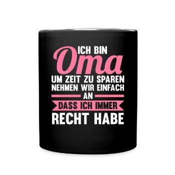 Großmutter Großmama Omi Oma - Tasse einfarbig - Schwarz - Vorne