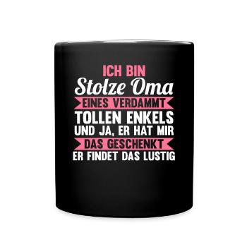 Großmutter Großmama Omi Oma - Tasse einfarbig - Schwarz - Vorne