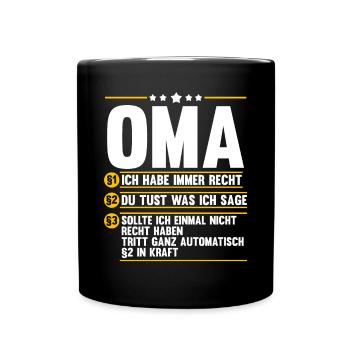 Großmutter Großmama Omi Oma - Tasse einfarbig - Schwarz - Vorne