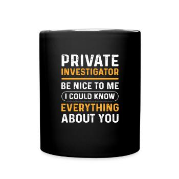 Détective privé. Espion secret. Détective privé - Mug uni - noir - Devant