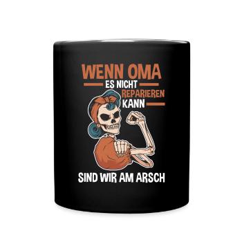 Großmutter Großmama Omi Oma - Tasse einfarbig - Schwarz - Vorne