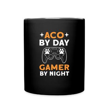 Aco By day. Gamer By Night. Animal inspector - Full Colour Mug - black - Front