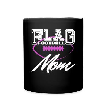 Flag Football Mom Mama Mutter Frauen - Tasse einfarbig - Schwarz - Vorne