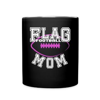 Flag Football Mom Mama Mutter Frauen - Tasse einfarbig - Schwarz - Vorne