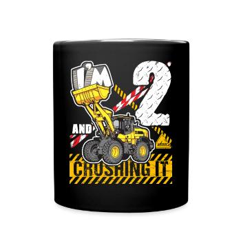 I'm 2 & Crushing It 2nd Birthday Boys Bagger - Tasse einfarbig - Schwarz - Vorne