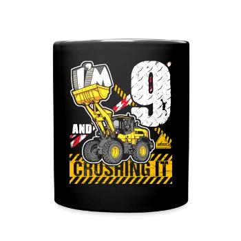 Ich bin 9 & Crushing It 9th Birthday Boys Bagger - Tasse einfarbig - Schwarz - Vorne