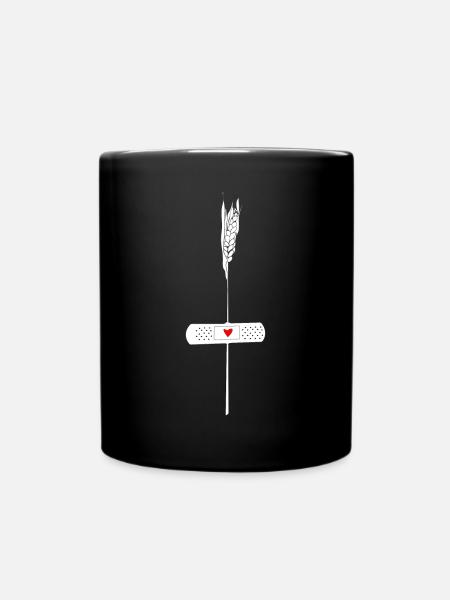 Ukrainisches Symbol Freiheit Patch Weizenherz Herz - Tasse einfarbig - Schwarz