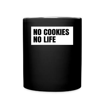 Pas de cookies Pas de devis de vie Collations traitées - Mug uni - noir - Devant