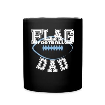 Flag Football Dad Papa Vater Männer - Tasse einfarbig - Schwarz - Vorne
