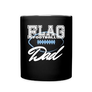 Flag Football Dad Papa Vater Männer - Tasse einfarbig - Schwarz - Vorne