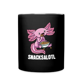 Mignon Axolotl Snaxolotl Kawaii Snacksalotl - Mug uni - noir - Devant