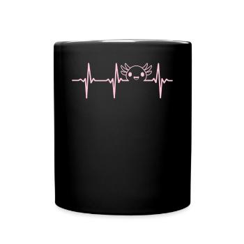 Axolotl Lover Kawaii Axolotl Heartbeat Axolotl - Mug uni - noir - Devant