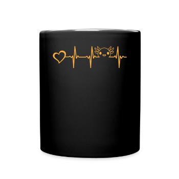Axolotl Lover Kawaii Axolotl Heartbeat Coeur - Mug uni - noir - Devant