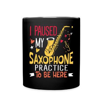 Saxophon Saxophonspieler Saxophonist - Tasse einfarbig - Schwarz - Vorne