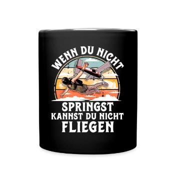 Fallschirmspringer Fallschirmspringen Fallschirm - Tasse einfarbig - Schwarz - Vorne
