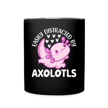 Axolotl Lover Mignon Axolotls - Facilement distrait par - Mug uni - noir - Devant
