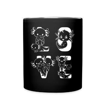 Axolotl LOVE Axolotl Lover Kawaii Axolotl Love - Mug uni - noir - Devant