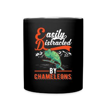 Facilement distrait par chameleons Chameleon - Mug uni - noir - Devant