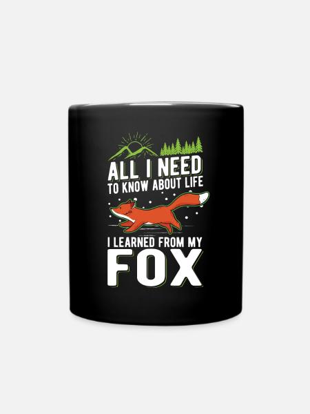 Fuchs Geschenk Rotfuchs - Tasse einfarbig - Schwarz