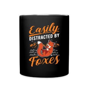 Easily distracted by Foxes Fuchs - Tasse einfarbig - Schwarz - Vorne
